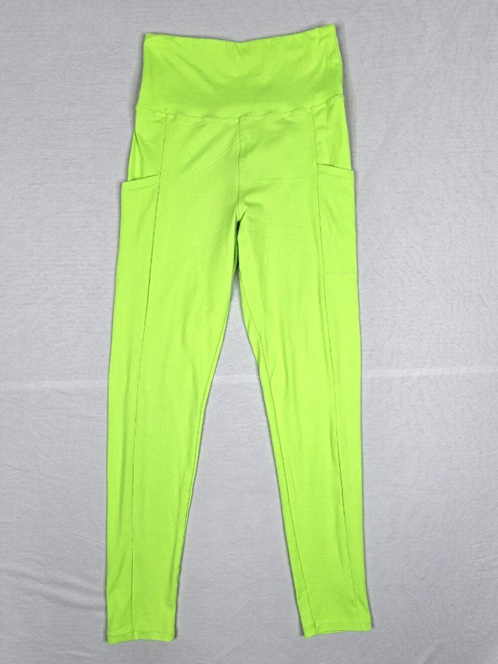Neon Lime Green Leggings | High Rise | Yoga Workout | Size S-M